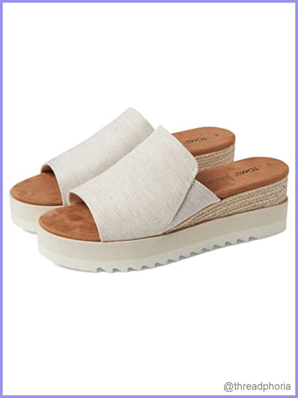 TOMS Women's Diana Mule Wedge Sandal - Textile Upper, Casual Slip-On